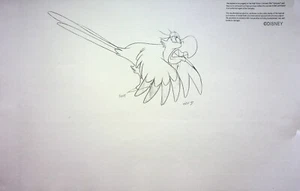 Copia de hoja modelo Iago del estudio de producción ALADDIN 1992 11x17 WALT DISNEY #GB - Imagen 1 de 2