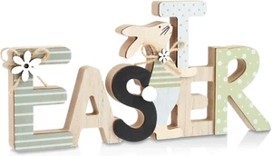 Easter Decorations for Home, Farmhouse Table Wooden Bunny Mantel Decors, Indoor - Picture 1 of 12
