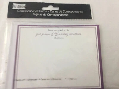 CARTÕES DE CORRESPONDÊNCIA--COM VERSOS --8 CARTÕES-8 ENVELOPES Albert Einstein Imagine - Imagem 1 de 4