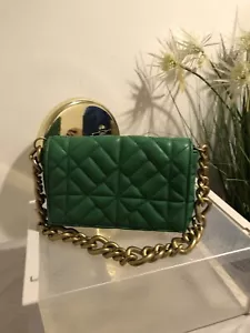 Zara Green Quilted Bag With Chain Strap( Used A Few Times) - Picture 1 of 3