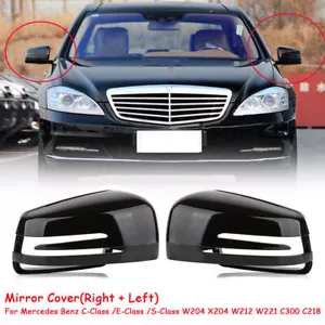 Noir Coque de rétroviseur Pour Mercedes A/B/C/S/E Klasse GLA W176 W246 W212 X156 - Foto 1 di 10