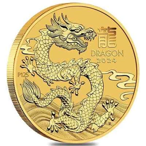 2024 Australia Perth Mint Lunar Dragon (Series III) 1 oz Gold Coin - Picture 1 of 2