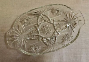 Vintage Anchor Hocking Early American Prescut Divided Oval Relish Dish, 10 Inch - Picture 1 of 9