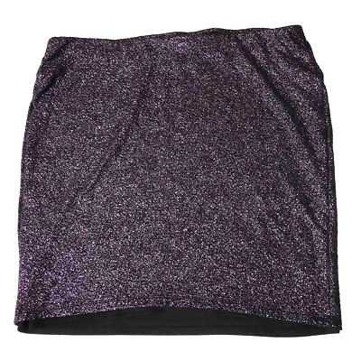 Torrid 2 Skirt Women 2X 18 20 Purple Glitter Disco Dance Rave Club Stretch Party - Image 1 of 4