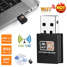 600Mbps 2.4-5ghz USB Dual Band Wireless Adapter WiFi Dongle 802.11 AC Laptop PC