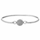 Sterling Silver Bangle With Hook Clasp Flower Seed of Life Thin - 81stgeneration
