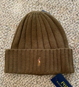 Polo Ralph Lauren Knit Hat Wool Blend Beanie PP0054-307 Brown One Size - Picture 1 of 3