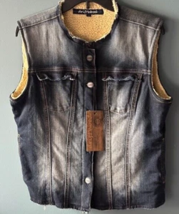 NWT Driftwood Fleece Lined Button Down Sleeveless Jean Jacket Vest Women’s XL - Picture 1 of 11