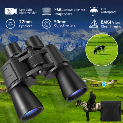 180x100 HD Military Zoom Powerful Binoculars Day/Low Night Optics Hunting & Case - Image 1 of 4