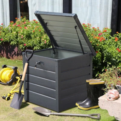 200L Galvanised Steel Outdoor Garden Tool Storage Chest Utility Cushion Box Shed - Image 1 of 4
