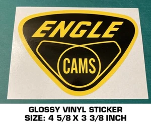 ENGLE CAMS GLOSSY VINYL STICKER DECAL - VINTAGE DRAG RACING - NHRA - Picture 1 of 2