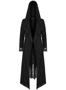 Punk Rave Womens Apocalyptic Gothic Broken Knit Hooded Piercing Cloak Jacket - Picture 1 of 13