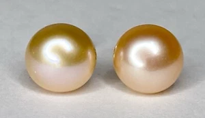 Pendientes vintage de plata de ley de 8,5 mm de perlas cultivadas en crema 925 - Imagen 1 de 6