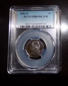 2001 S 5C Jefferson Nickel PCGS PR69DCAM - Picture 1 of 2