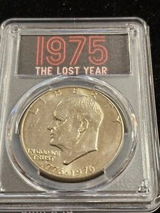 1976 (1975)  MINT SET Eisenhower IKE Dollar PCGS BU  THE LOST YEAR LABEL  - Picture 1 of 2