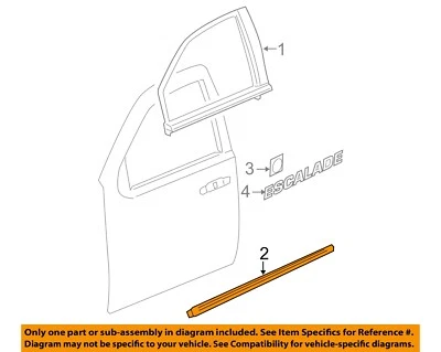 GM OEM 07-14 Escalade ESV Front Door Exterior Trim-Body Side Mldg 15876406 - Image 1 of 2