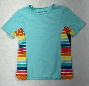 Speedo Swim Shirt Aqua Splash Rash Guard Short Sleeve Crew Neck Girls Size S - Picture 1 of 9