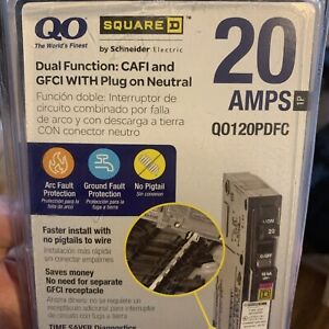 Square D Qo120Pdfc 20 Amp Single-Pole Dual Function Circuit Breaker