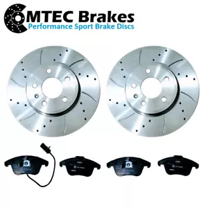 AUDI A4 B8 A5 8T 1.8-3.2 07-17 FRONT DRILLED GROOVED BRAKE DISCS MTEC PADS 314mm - Picture 1 of 9