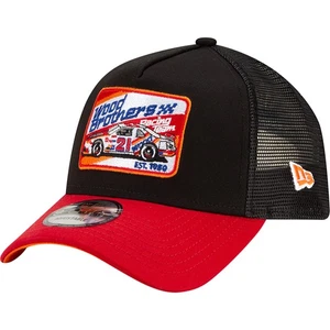 Men's New Era Black Wood Brothers Racing Legends A-Frame 9FORTY Snapback Hat - Picture 1 of 4