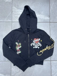 Black Ed Hardy Women’s Zip-Up Hoodie Size Large / 12 - Picture 1 of 3