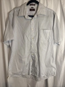Vintage 417 by Van Heusen Mens Striped Button Down Dress Shirt 16 Half Sleeve - Picture 1 of 10