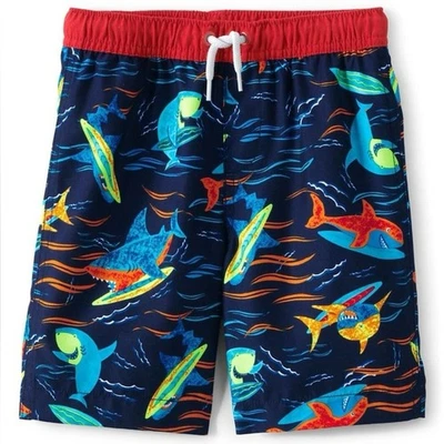 Новый с Ярлыками LAND' END мальчиков темно-синий акула печати тропический отпуск плавки XXS - Изображение 1 из 4