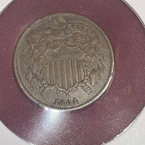 1864 2c Large Motto Two Cent Piece Better Grade -1 - Picture 1 of 4