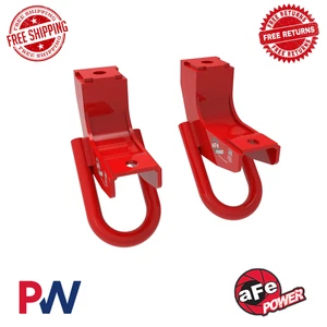 aFe Control Front Tow Hook Red Steel Pair For Toyota Tundra Sequoia 450-72T001-R - Picture 1 of 6