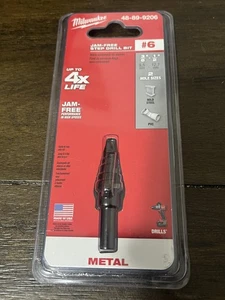 48-89-9206 Milwaukee 3/8 - 1/2 Step Drill Bit Jam-Free #6 - Picture 1 of 2