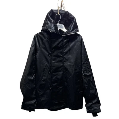 Jaqueta Bombardeiro Masculina Spiewak N-2B com Capuz Lã Dourada Preta Tamanho Grande EUA - Imagem 1 de 4