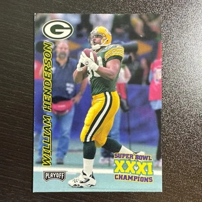 1997 Playoff WILLIAM HENDERSON Green Bay Packers Super Bowl XXXI Card - Image 1 of 2