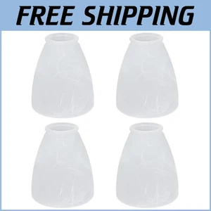 Durable White Alabaster Bell Shades - 4 Pack, Perfect for All Lighting Fixtures - Picture 1 of 8