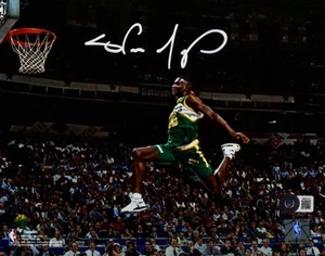 Shawn Kemp Signed Supersonics 8x10 Slam Dunk Photo *Horizontal- Beckett W Holo - Picture 1 of 12