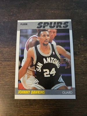 1987 Fleer Johnny Dawkins rookie basketball card San Antonio Spurs #27  - Image 1 of 3