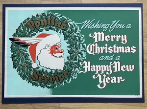 1950-60 Original Genuine GM Pontiac Poster 38x25” Merry Christmas Happy New Year - Picture 1 of 11