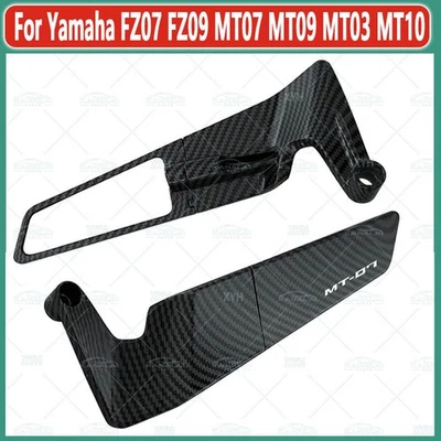 Motorcycle Mirrors Rearview Wind Mirror for Yamaha FZ07 FZ09 MT07 MT09 MT03 MT10 - Image 1 of 4