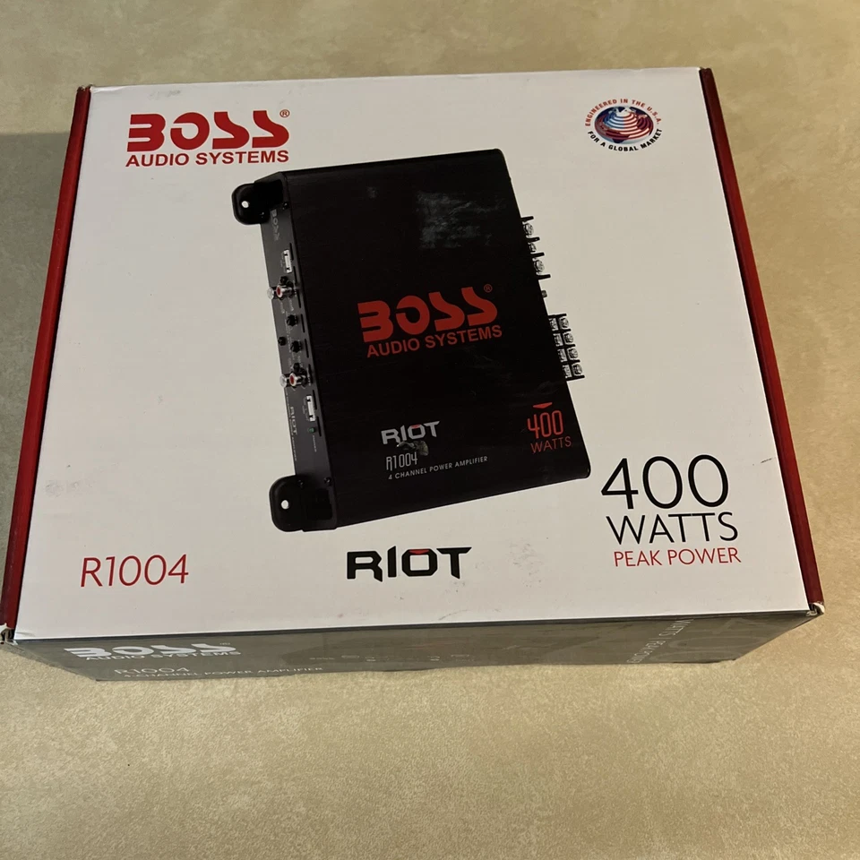BOSS Audio R1004 Riot 400W 4-Channel Class A/B Car Audio High Power Amplifier - Image 1 of 4