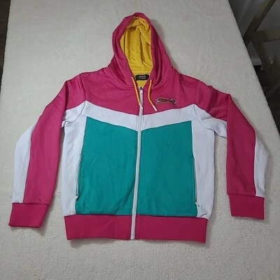 Chaqueta deportiva Le Tigre con capucha para mujer rosa magenta/blanco/verde  Foto 1 de 4