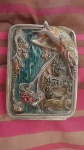Bergamota Latón Works 3D Cinturón Hebilla Bajo Pesca - Imagen 1 de 4