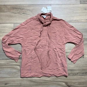 Club Monaco Womens Tie Neck Top Size XS Pink - Picture 1 of 9