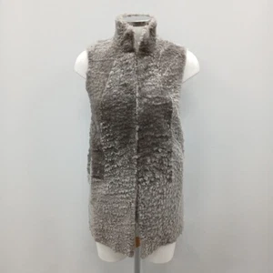 Whistles Textured Longline Gilet XS UK 4 6 Grey Leather New RRP £530 FPL-RMF - Picture 1 of 5