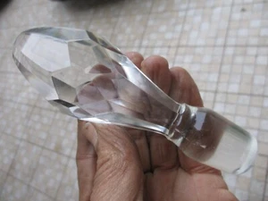 Hermoso decantador de tapón de botella de vidrio transparente diamante verdadero bohemio de colección - Imagen 1 de 21