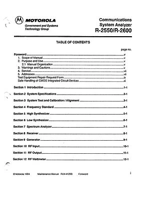 Service manual for Motorola R2550 R2600  - Image 1 of 4