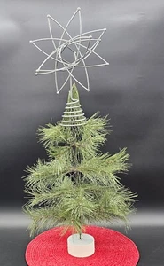 NEU Atomic MCM Style Stern Christbaumspitze Silber Dekoration Metall 1530 - Bild 1 von 9