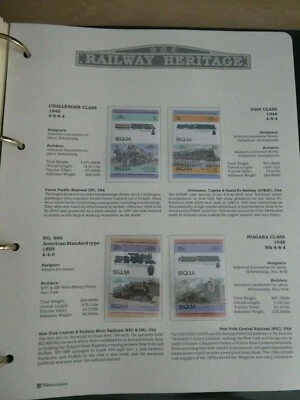 RAILWAY HERITAGE 1983 MINT STAMPS  BEQUIA 1C 5C 25C 35C - Image 1 of 4