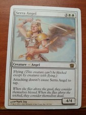 Signed Serra Angel MP 8th Edition Artist Mark Zug 2003 MTG Nate's Magic Cards!