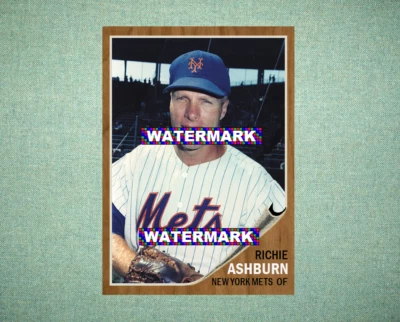Richie Ashburn New York Mets 1962 Style Custom Baseball Art Card - Image 1 of 2