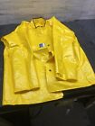 New Marathon 100% Waterproof Slicker Jacket Size L Yellow 3505 Rain Coat