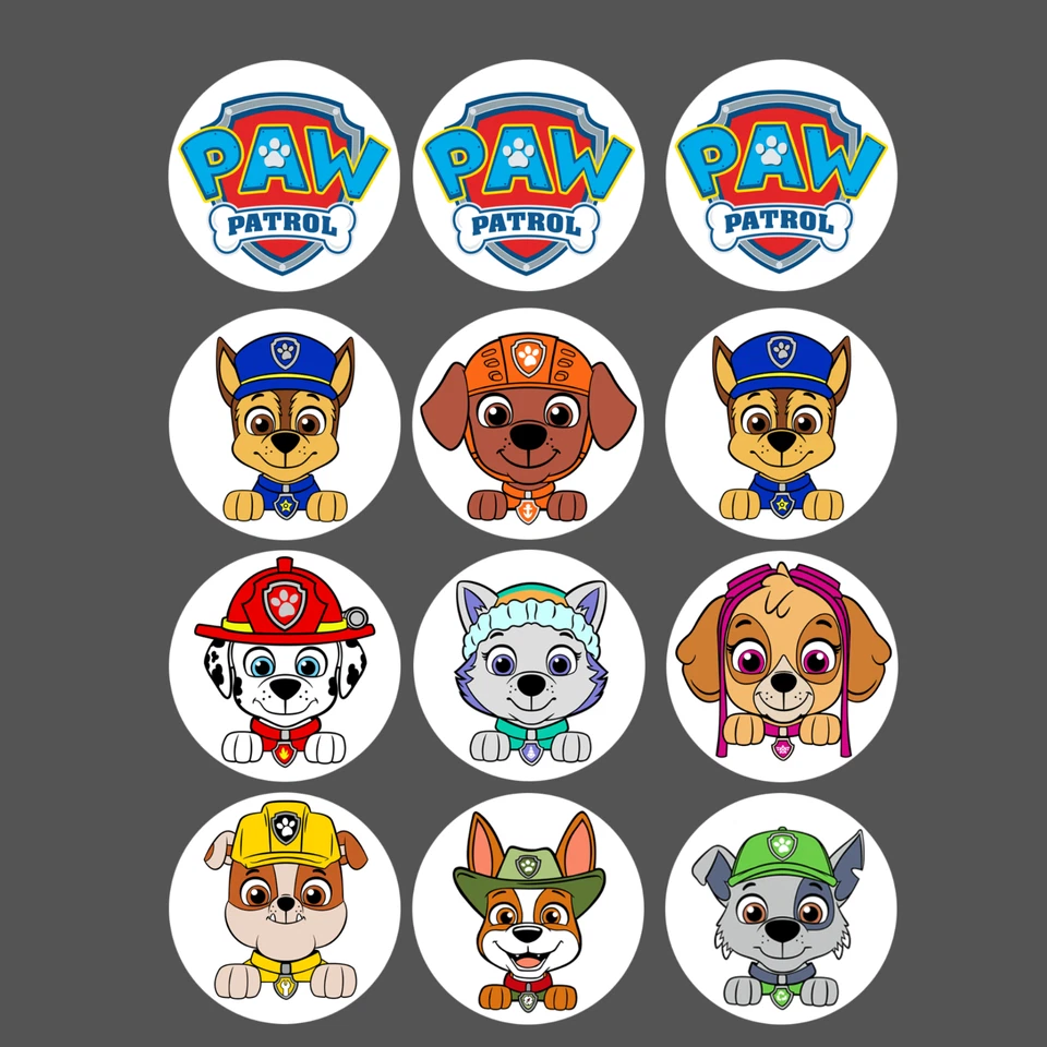 Pre-cortado Paw Patrol Cupcake Topper/Imagen comestible Paw Patrol/Paw Patrol Cupcake Foto 1 de 1